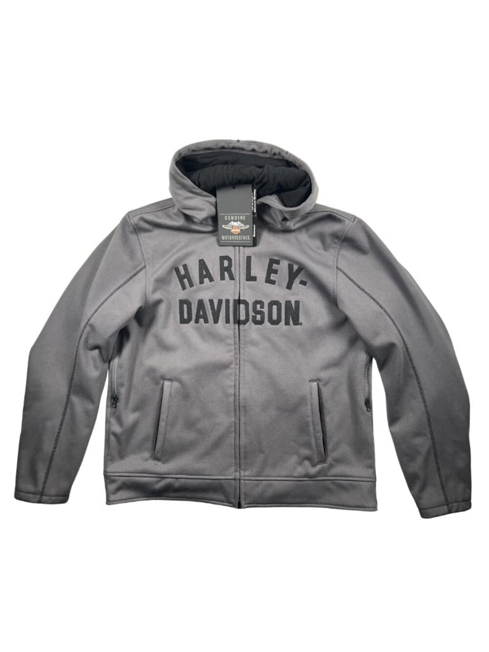NWT Harley Davidson Deflector Riding Hoodie Gray Motorcycle Jacket Large